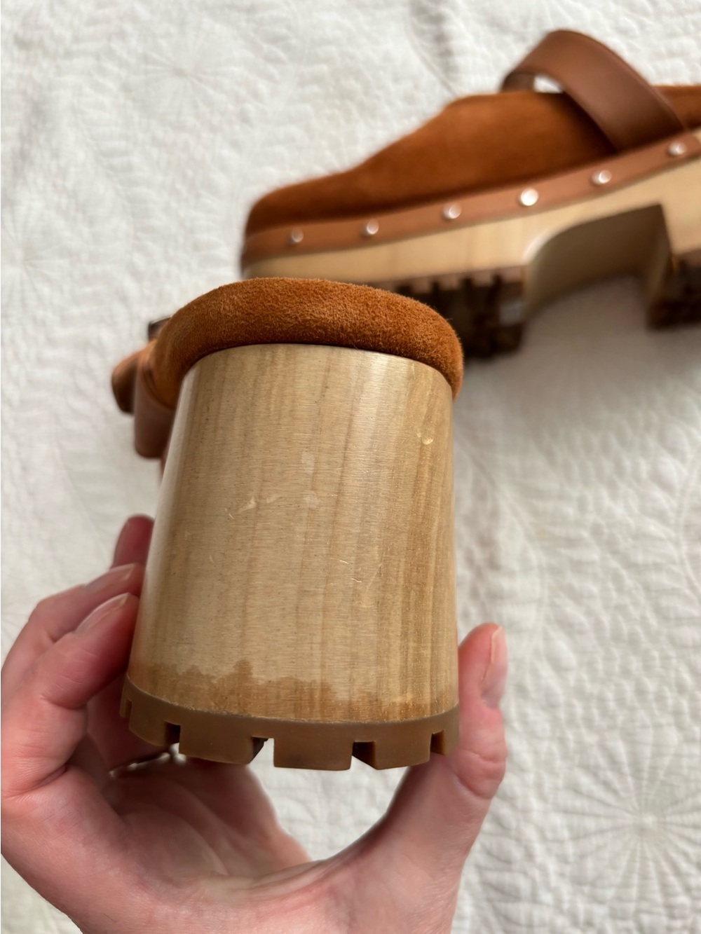 RACHEL COMEY Brown Suede Wood Sole Grader Clogs / 10 - Picture 8 of 11